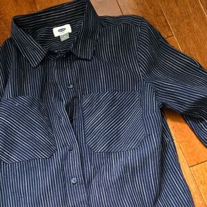 Pinstriped shirt dress